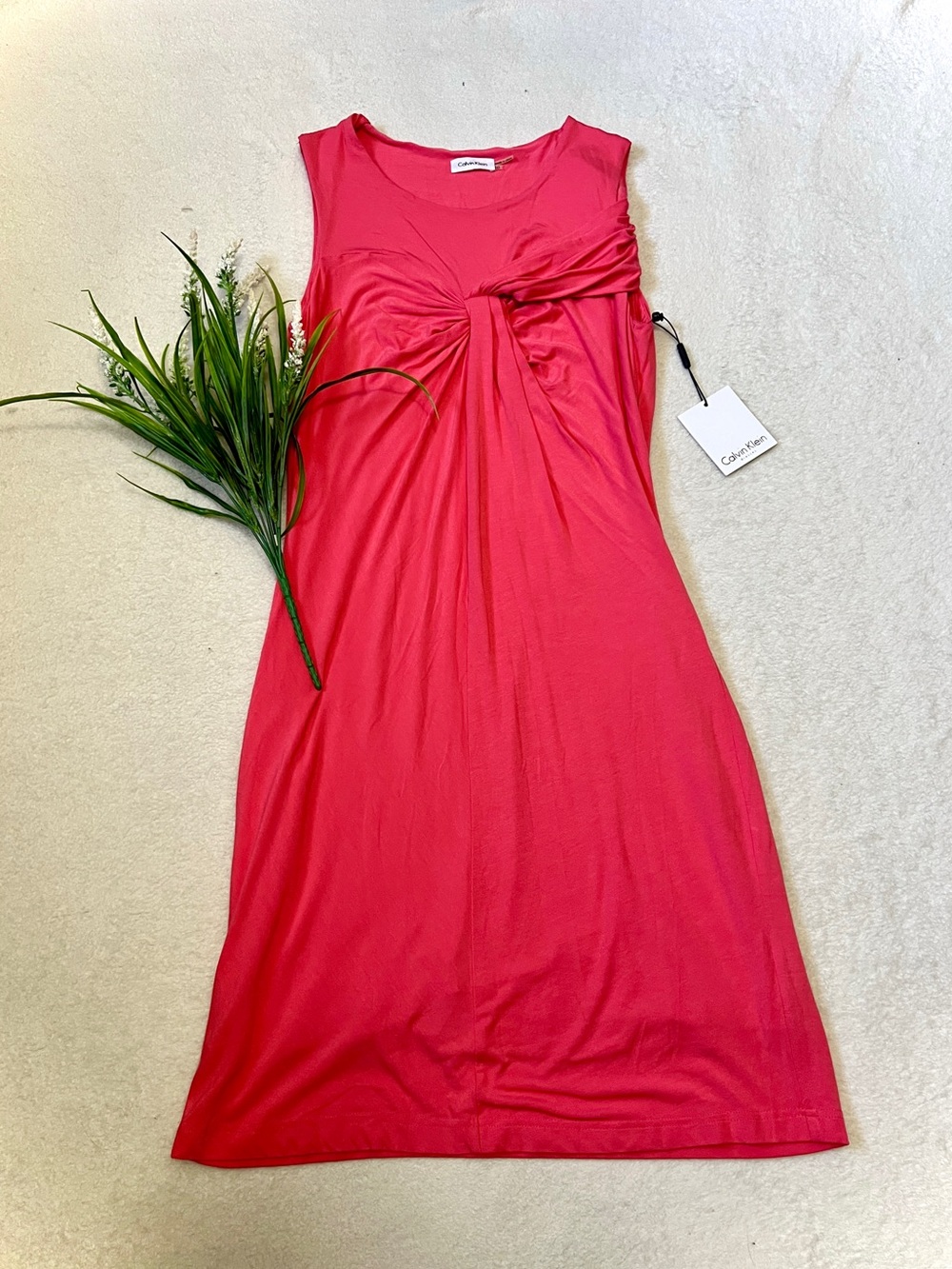 Calvin Klein NWT Coral Knotted Twist Pencil Dress - Size 10